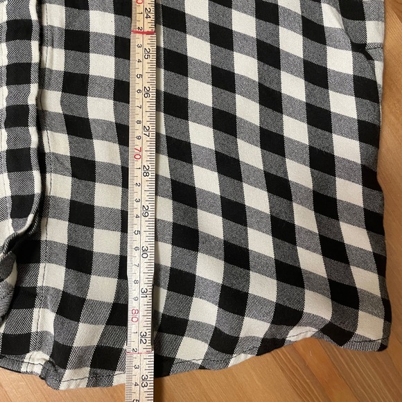 Madewell Buffalo Check Plaid Everyday Shirt Dress Black White Viscose XXS E7148 - Picture 9 of 9